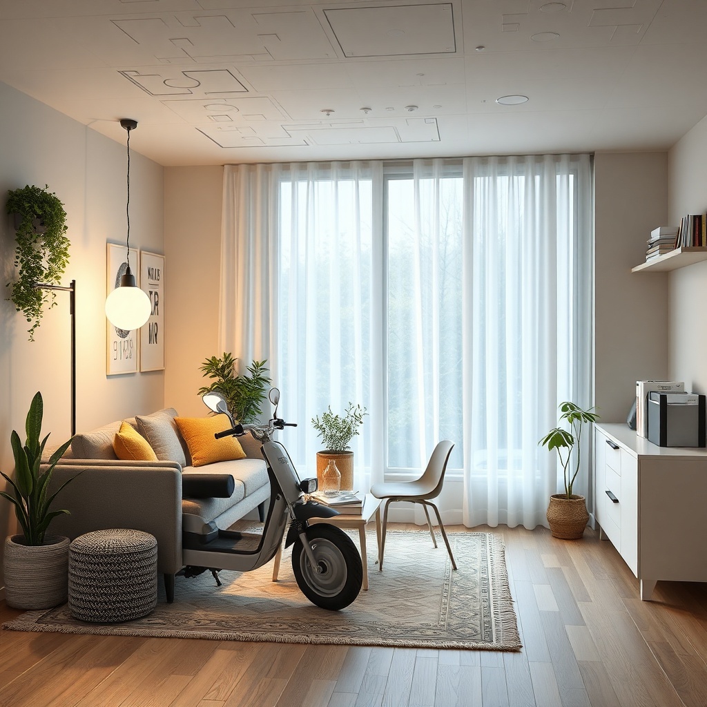 Yakın plan bir IKEA FYRTUR panjurunun motor kısmı ve kumaş dokusu