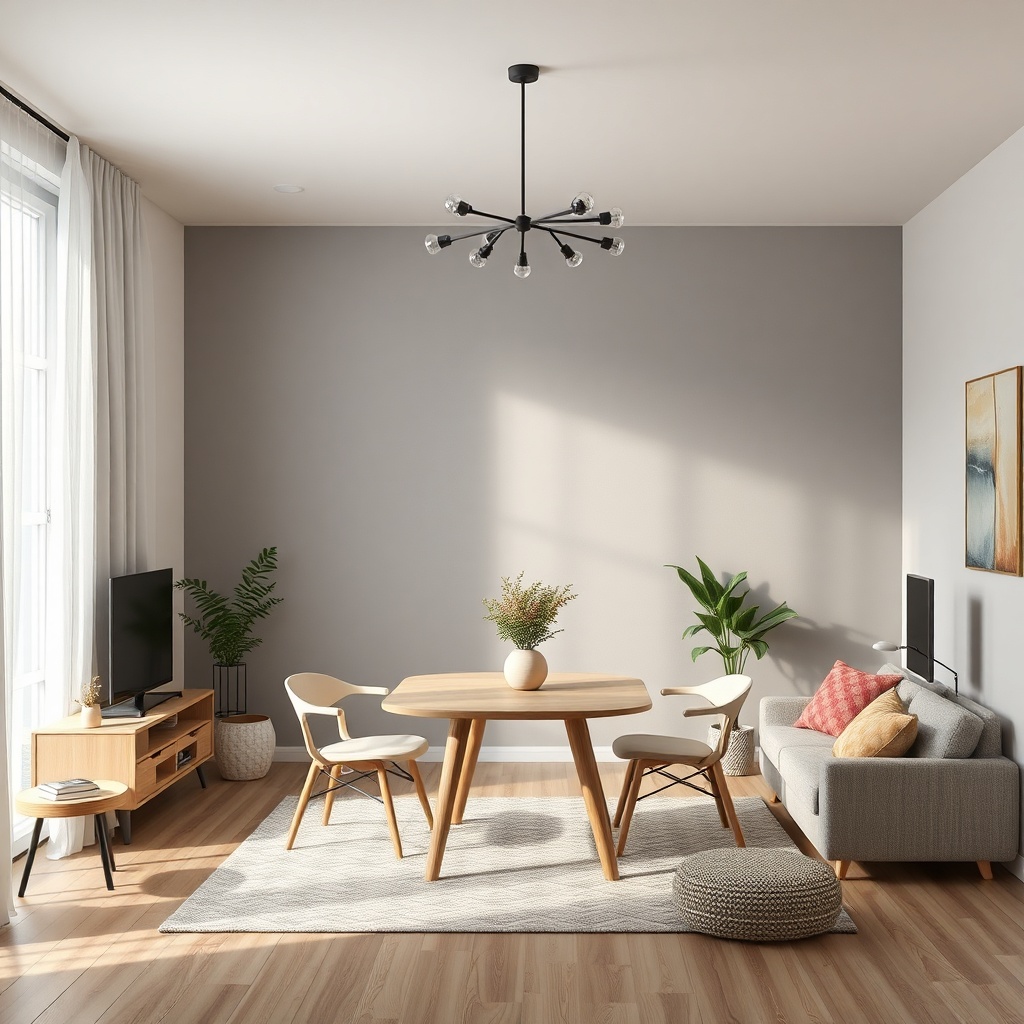 Bir oturma odasında IKEA FYRTUR panjurunun kapalı hali
